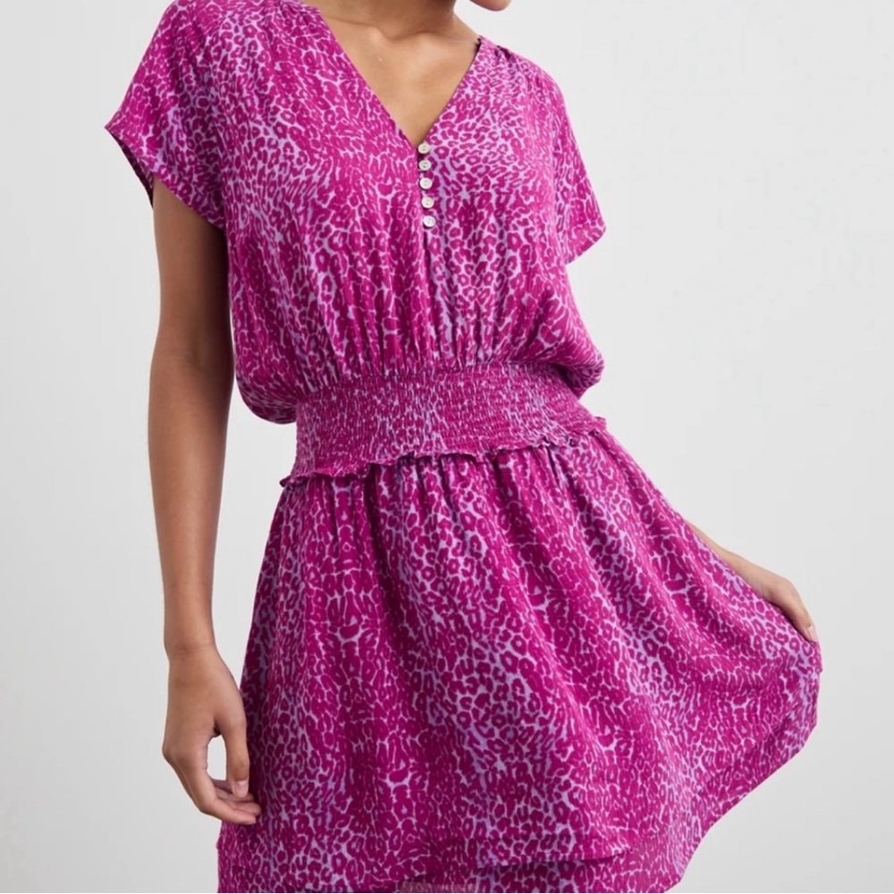 Rails Karla Leopard Dress in Fuchsia/Magenta (Like New)